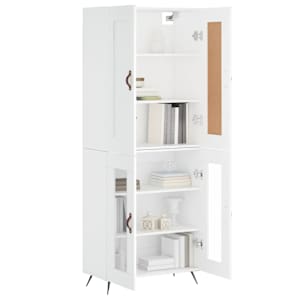 Skříň highboard bílá 69,5 x 34 x 180 cm kompozitní dřevo - obrázek 11