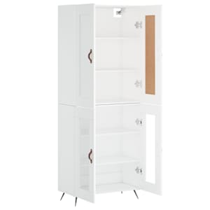 Skříň highboard bílá 69,5 x 34 x 180 cm kompozitní dřevo - obrázek 3
