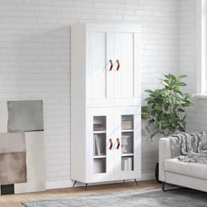 Skříň highboard bílá 69,5 x 34 x 180 cm kompozitní dřevo - obrázek 1