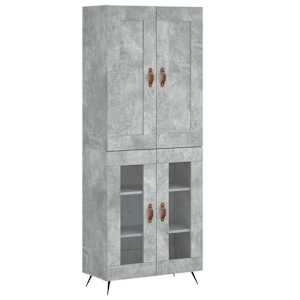 Skříň highboard betonově šedá 69,5x34x180 cm kompozitní dřevo - obrázek 2