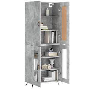 Skříň highboard betonově šedá 69,5x34x180 cm kompozitní dřevo - obrázek 3