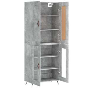 Skříň highboard betonově šedá 69,5x34x180 cm kompozitní dřevo - obrázek 4
