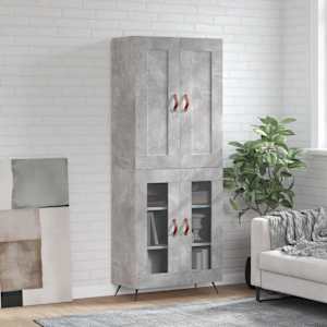 Skříň highboard betonově šedá 69,5x34x180 cm kompozitní dřevo - obrázek 1