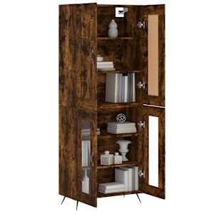 Skříň highboard kouřový dub 69,5 x 34 x 180 cm kompozitní dřevo - obrázek 3