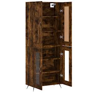 Skříň highboard kouřový dub 69,5 x 34 x 180 cm kompozitní dřevo - obrázek 4