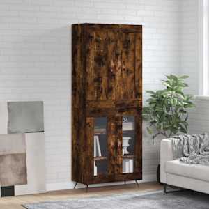 Skříň highboard kouřový dub 69,5 x 34 x 180 cm kompozitní dřevo - obrázek 1