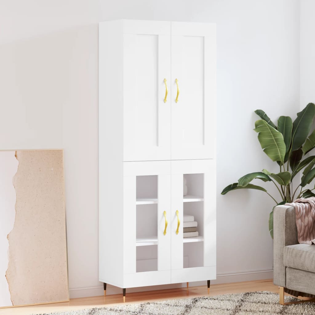 vidaXL Dulap înalt, alb, 69,5x34x180 cm, lemn compozit