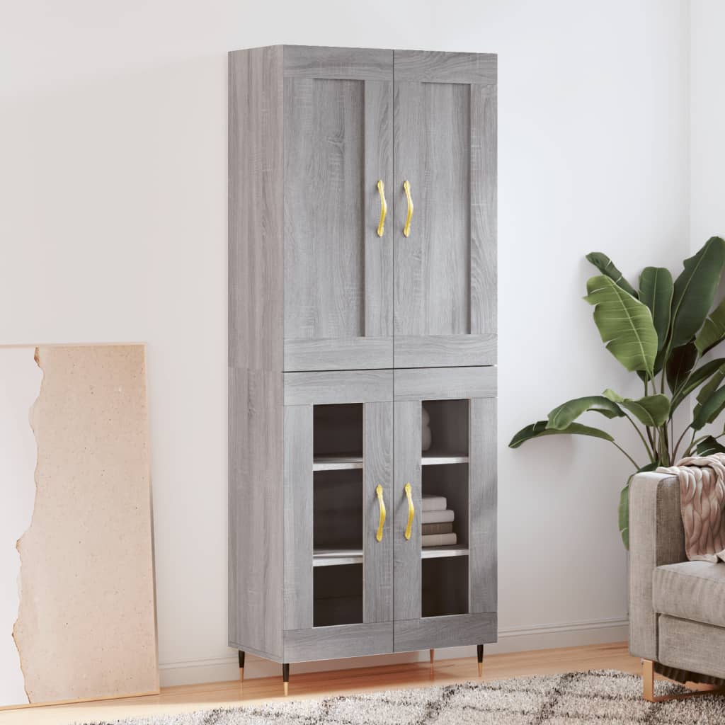 Skříň highboard šedá sonoma 69,5 x 34 x 180 cm kompozitní dřevo