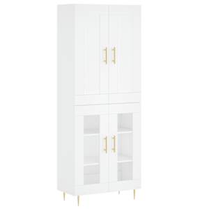 Skříň highboard bílá 69,5 x 34 x 180 cm kompozitní dřevo - obrázek 2