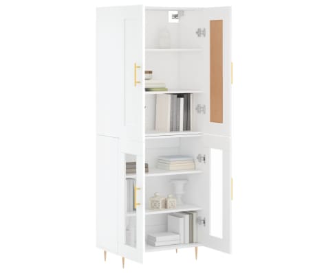 vidaXL Dulap &icirc;nalt, alb, 69,5x34x180 cm, lemn compozit