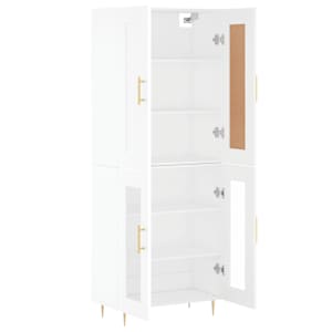 Skříň highboard bílá 69,5 x 34 x 180 cm kompozitní dřevo - obrázek 4
