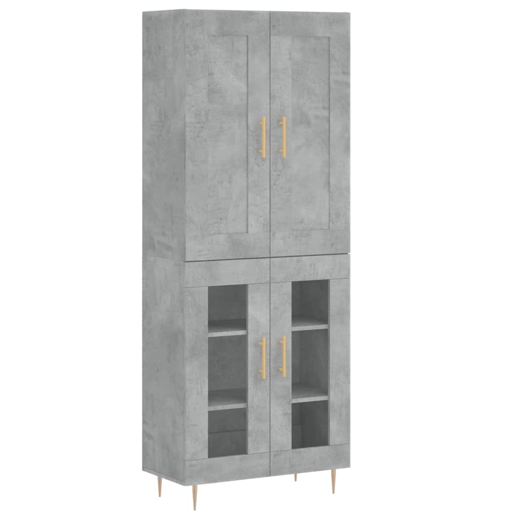vidaXL Skříň highboard betonově šedá 69,5x34x180 cm kompozitní dřevo