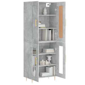 vidaXL Dulap &icirc;nalt, gri beton, 69,5x34x180, lemn compozit