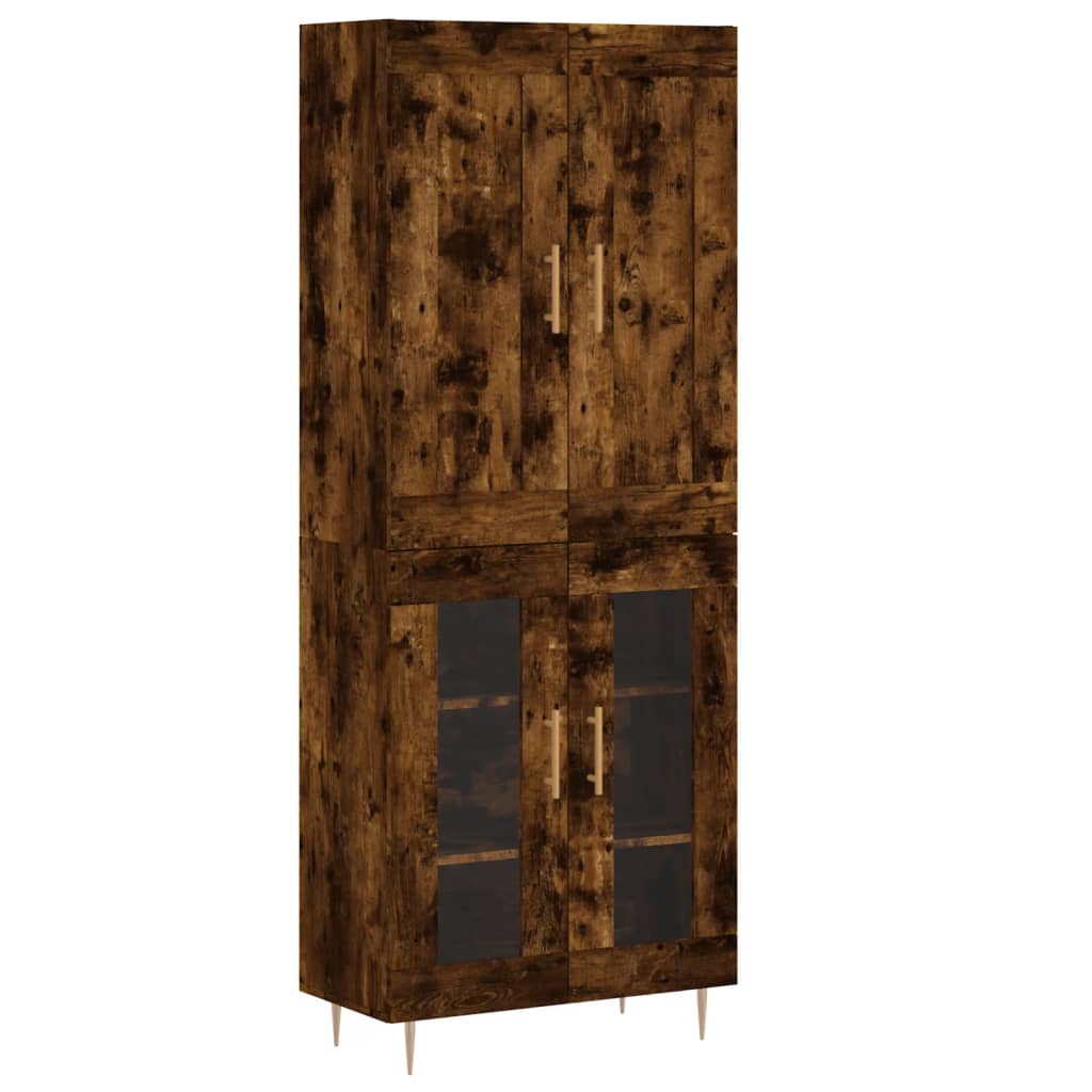 vidaXL Skříň highboard kouřový dub 69,5 x 34 x 180 cm kompozitní dřevo