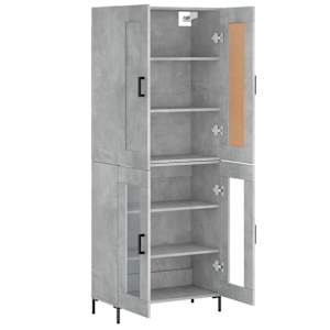 Skříň highboard betonově šedá 69,5x34x180 cm kompozitní dřevo - obrázek 4