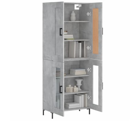 vidaXL Witrynka szary dąb sonoma 69,5x34x180cm materiał drewnopochodny