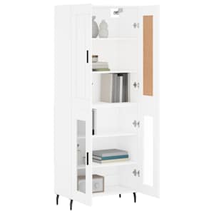 Skříň highboard bílá 69,5 x 34 x 180 cm kompozitní dřevo - obrázek 3