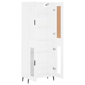 Skříň highboard bílá 69,5 x 34 x 180 cm kompozitní dřevo - obrázek 4