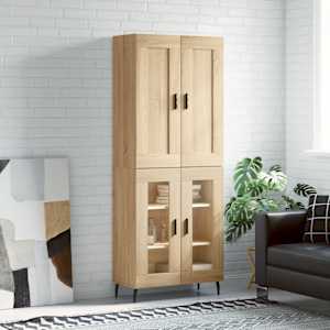 Skříň highboard dub sonoma 69,5 x 34 x 180 cm kompozitní dřevo - obrázek 1