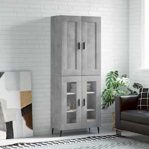 Skříň highboard betonově šedá 69,5x34x180 cm kompozitní dřevo - obrázek 1