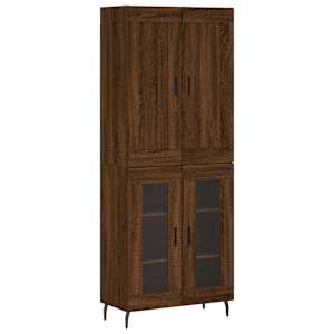 Skříň highboard hnědý dub 69,5 x 34 x 180 cm kompozitní dřevo - obrázek 2