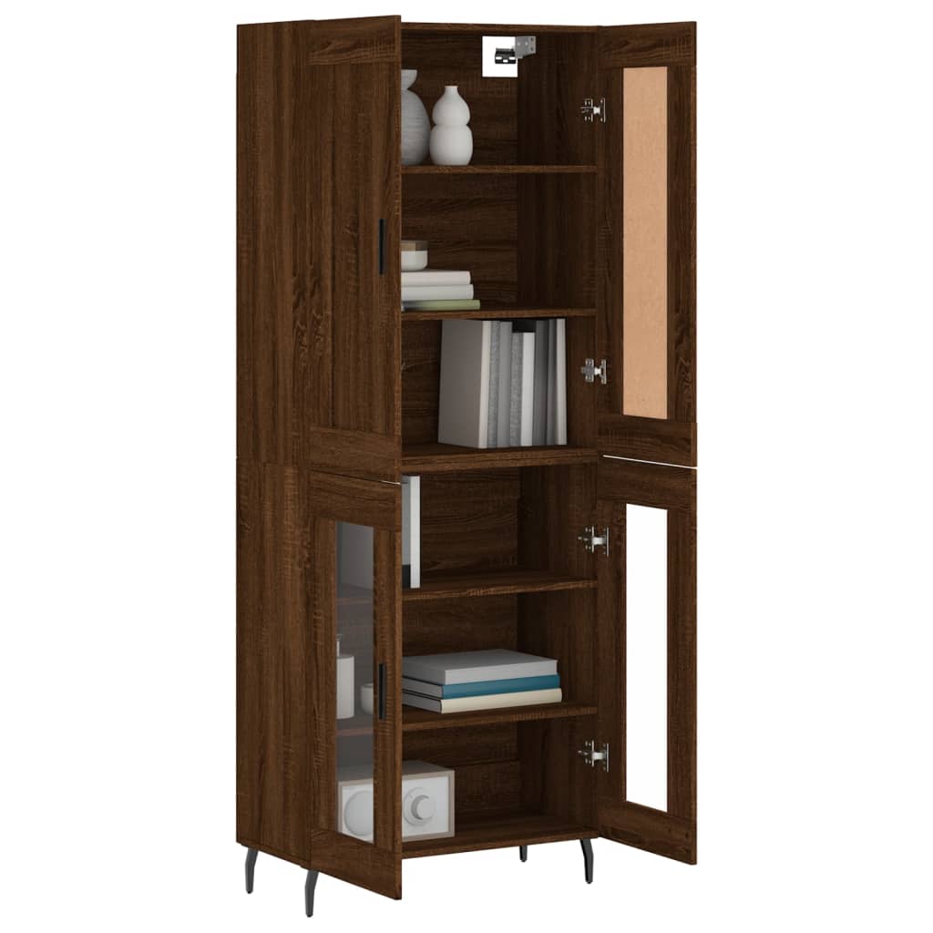 vidaXL Highboard Brown Oak 69.5x34x180 cm Engineered Wood