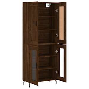 Skříň highboard hnědý dub 69,5 x 34 x 180 cm kompozitní dřevo - obrázek 4