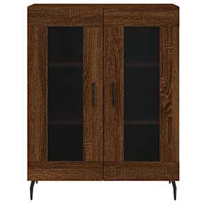 Skříň highboard hnědý dub 69,5 x 34 x 180 cm kompozitní dřevo - obrázek 8