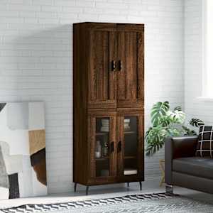 Skříň highboard hnědý dub 69,5 x 34 x 180 cm kompozitní dřevo - obrázek 1