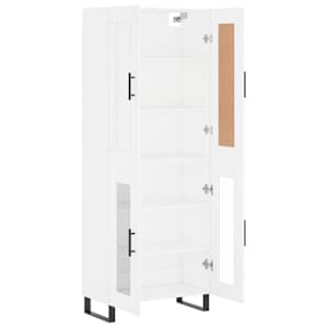 Skříň highboard bílá 69,5 x 34 x 180 cm kompozitní dřevo - obrázek 4