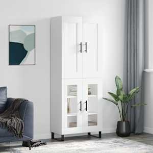 Skříň highboard bílá 69,5 x 34 x 180 cm kompozitní dřevo - obrázek 1
