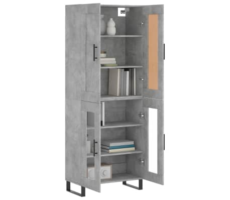 vidaXL Komoda, betono pilkos spalvos, 69,5x34x180cm, apdirbta mediena