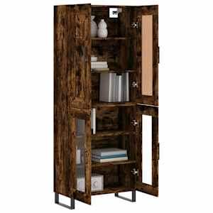 Skříň highboard kouřový dub 69,5 x 34 x 180 cm kompozitní dřevo - obrázek 3