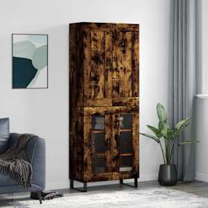 Skříň highboard kouřový dub 69,5 x 34 x 180 cm kompozitní dřevo - obrázek 1