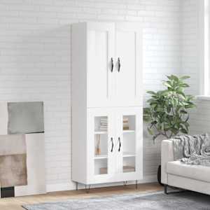 Skříň highboard bílá 69,5 x 34 x 180 cm kompozitní dřevo - obrázek 1