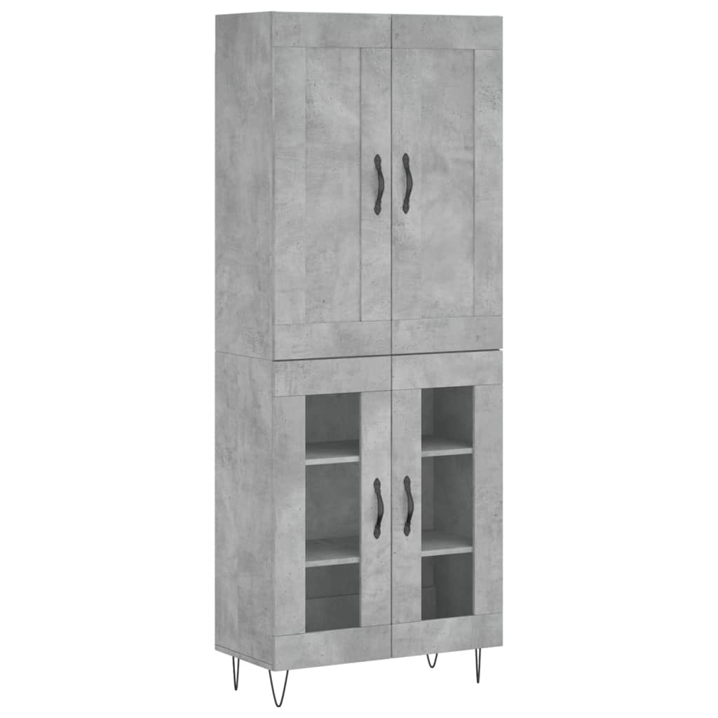 vidaXL Skříň highboard betonově šedá 69,5x34x180 cm kompozitní dřevo