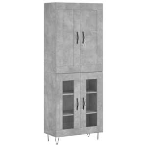 Skříň highboard betonově šedá 69,5x34x180 cm kompozitní dřevo - obrázek 2