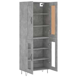 Skříň highboard betonově šedá 69,5x34x180 cm kompozitní dřevo - obrázek 4