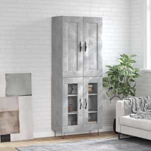 Skříň highboard betonově šedá 69,5x34x180 cm kompozitní dřevo - obrázek 1