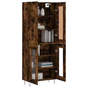 Skříň highboard kouřový dub 69,5 x 34 x 180 cm kompozitní dřevo - obrázek 3