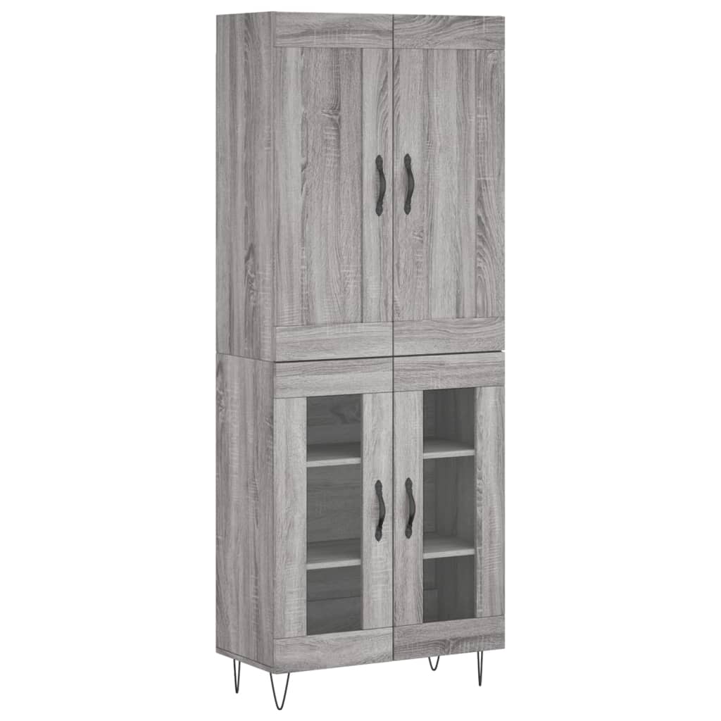 vidaXL Skříň highboard šedá sonoma 69,5 x 34 x 180 cm kompozitní dřevo