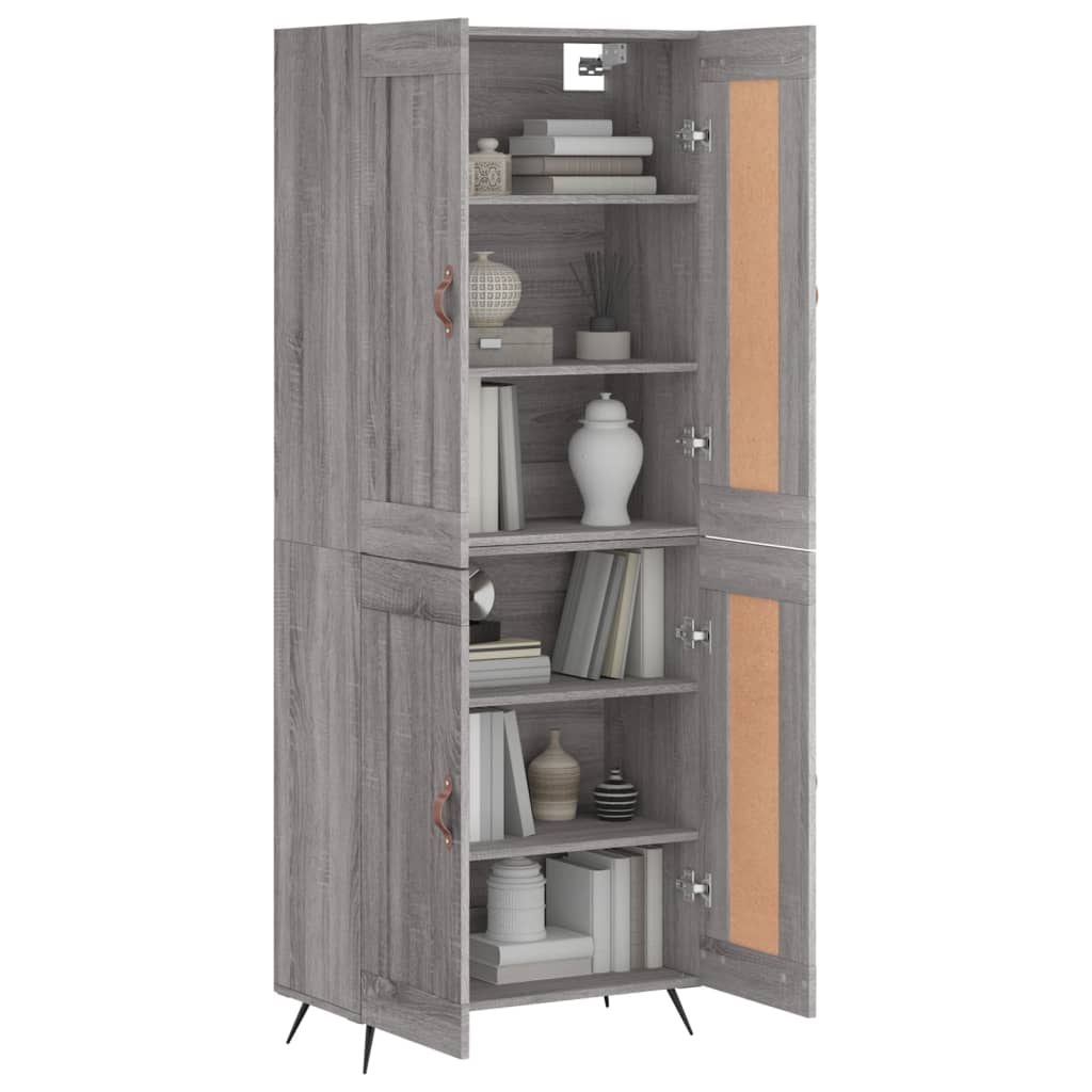 vidaXL Highboard Grey Sonoma 69.5x34x180 cm Engineered Wood