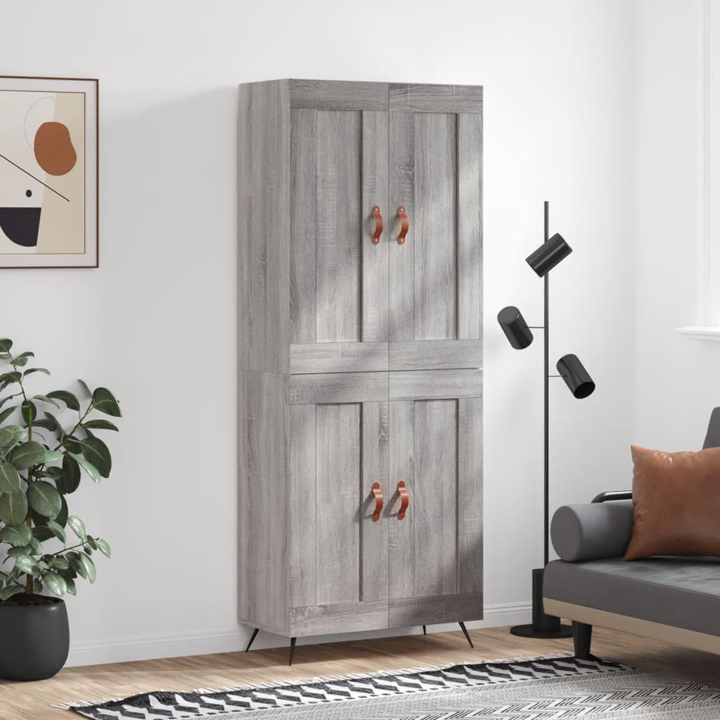 Skříň highboard šedá sonoma 69,5 x 34 x 180 cm kompozitní dřevo