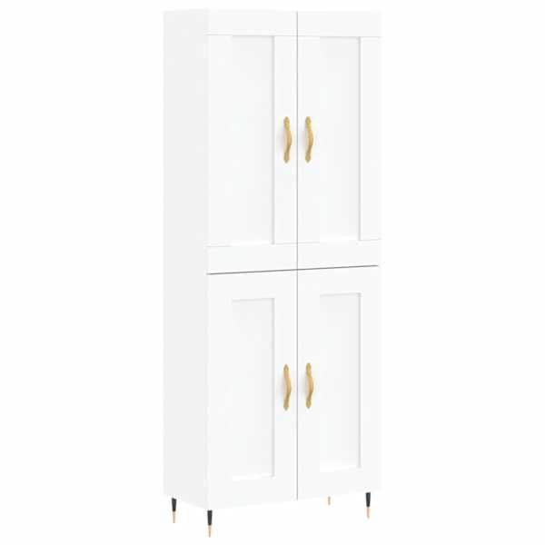 vidaXL k&otilde;rge kapp, valge, 69,5 x 34 x 180 cm, tehispuit