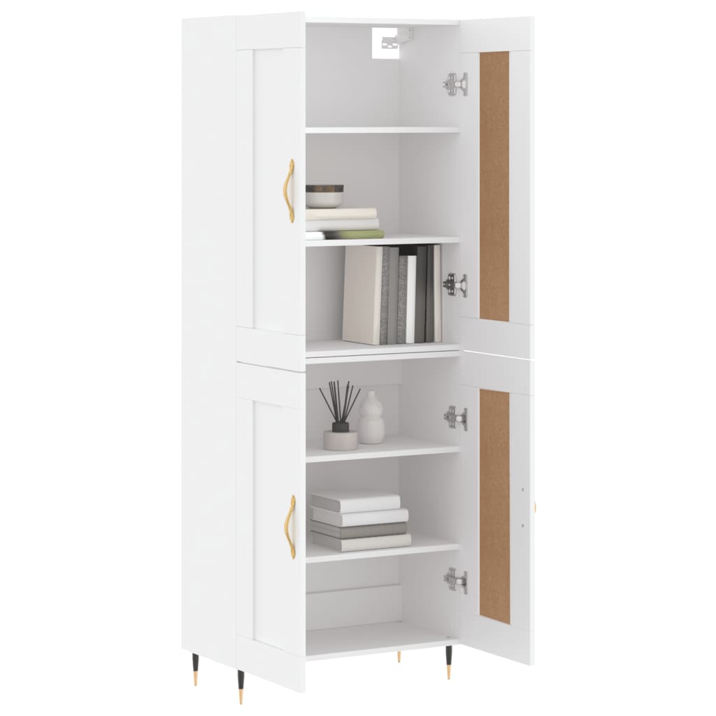 vidaXL Hoge kast 69,5x34x180 cm bewerkt hout wit