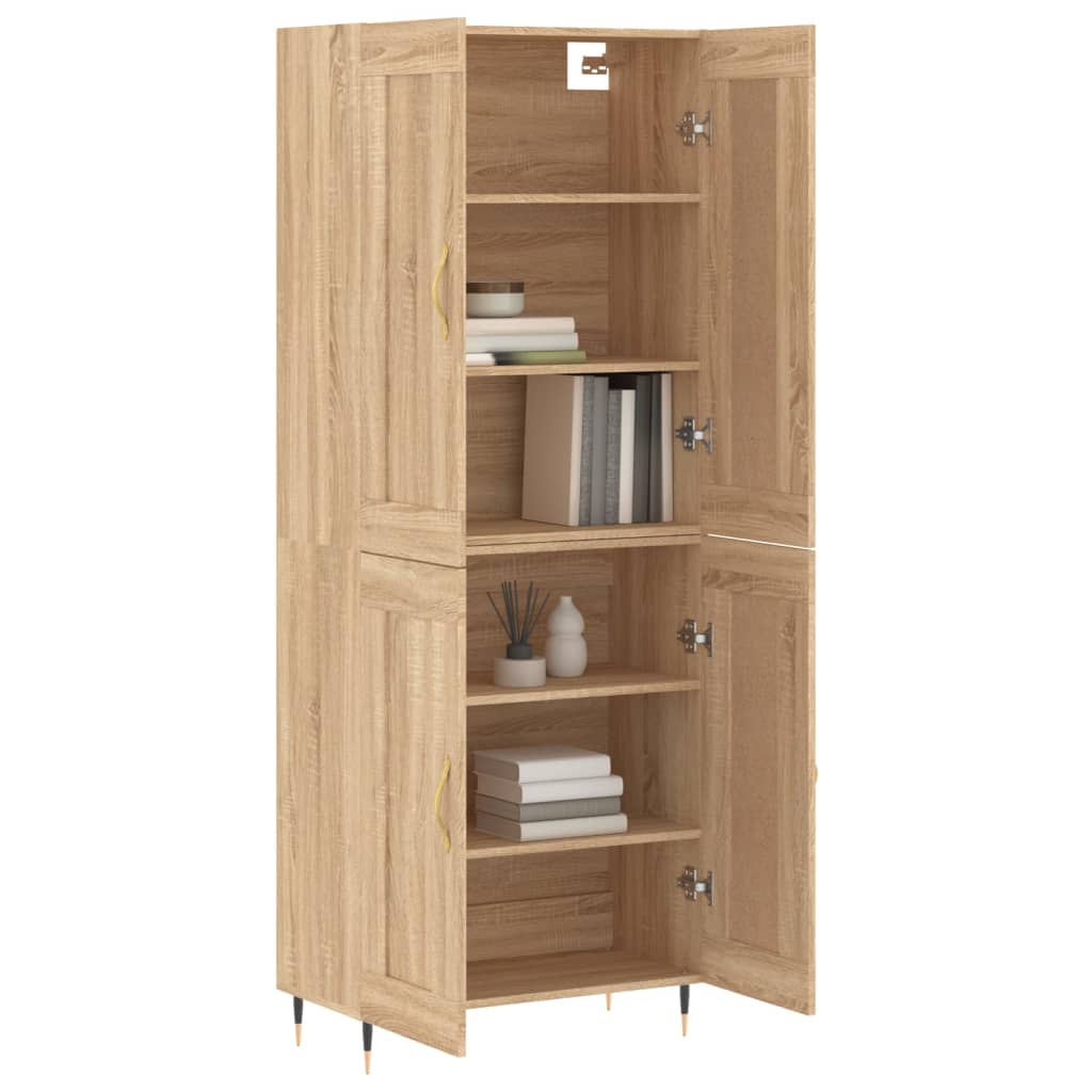 vidaXL Hoge kast 69,5x34x180 cm bewerkt hout sonoma eikenkleurig