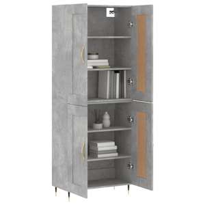 Skříň highboard betonově šedá 69,5x34x180 cm kompozitní dřevo - obrázek 3