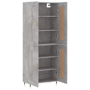 Skříň highboard betonově šedá 69,5x34x180 cm kompozitní dřevo - obrázek 4