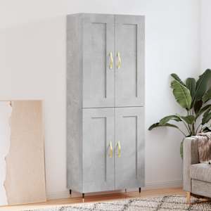 Skříň highboard betonově šedá 69,5x34x180 cm kompozitní dřevo - obrázek 1