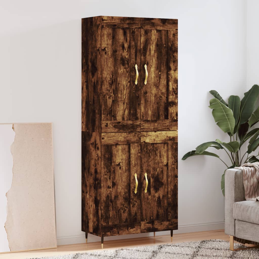 Skříň highboard kouřový dub 69,5 x 34 x 180 cm kompozitní dřevo